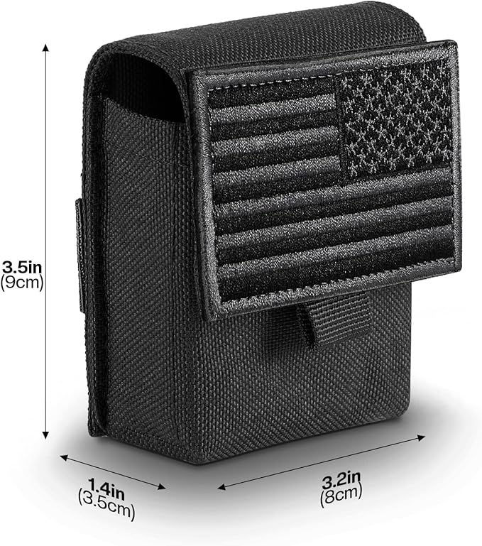 2 Pack Tactical Pouches, Molle EDC Compact Pouch Small Utility Pouch Accessories Battery Cigarette Case Card Holder Lighter Slot Mini Cigar Belt Waist Pack