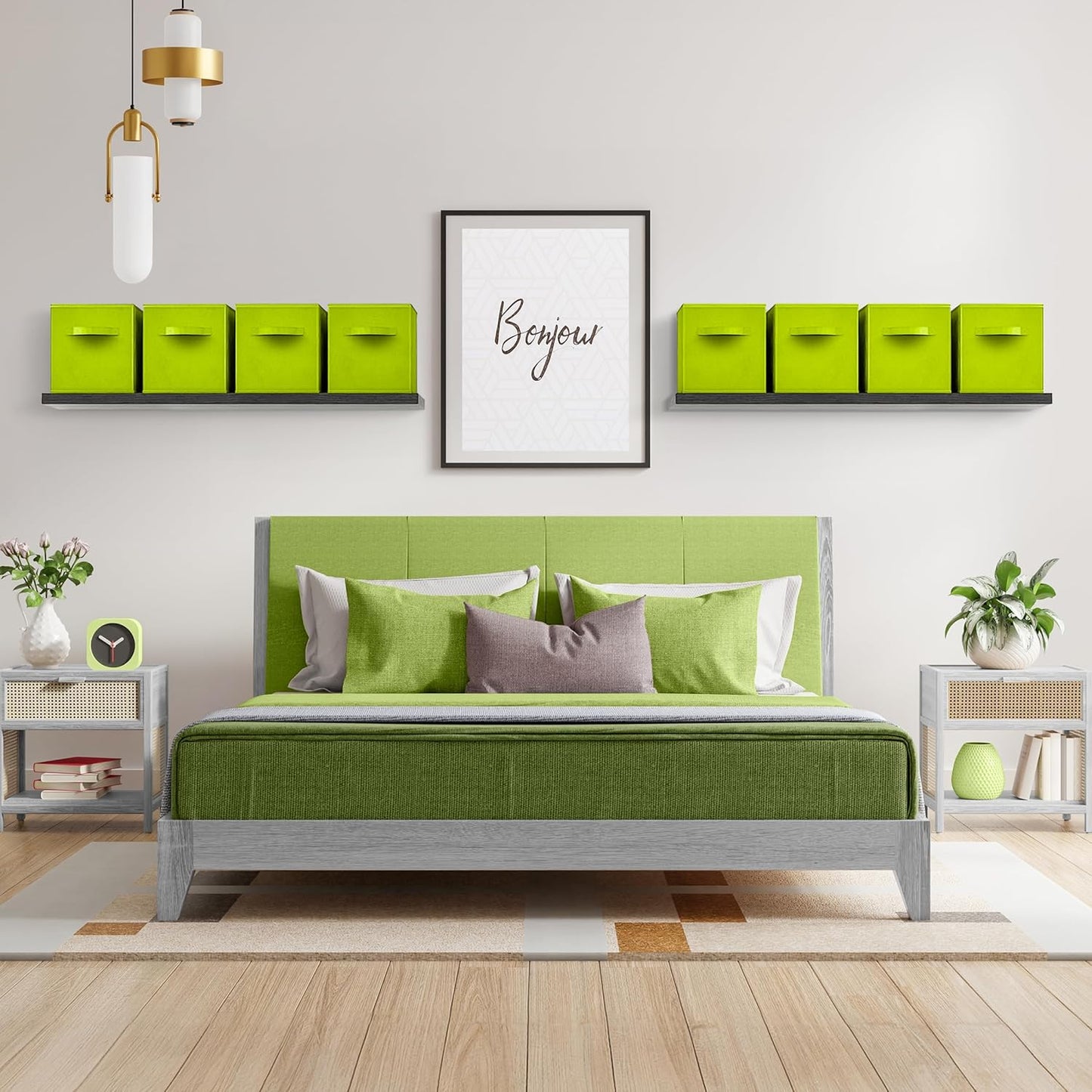 Sorbus 13 Inch Storage Bins - Sturdy Collapsible Fabric Storage Cubes with Handle - 8 Foldable Baskets for Organizing Clothes, Toys, Books - Storage Baskets for Shelves, Closets