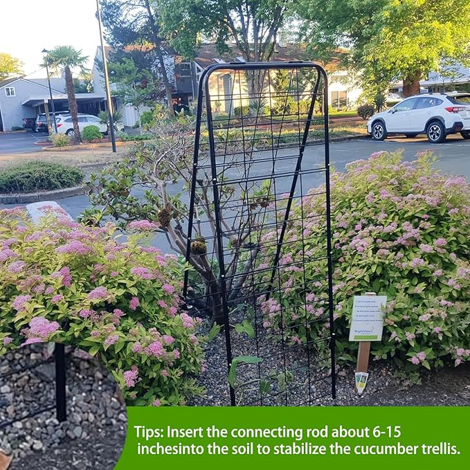 Heavy Duty 50"x17" Adjustable A-Frame Trellis for Climbing Plants – Rust-Proof Metal Garden Trellis with Dense Grid Design, Perfect for Raised Beds, Tomatoes, Cucumbers & Outdoor Vines (Green, 1 Pcs)