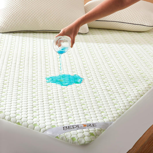 Waterproof Mattress Protector, Full Size Mattress Pad Fitted 6-15" Deep Pocket, 3D Air Fabric Double Bed Mattress Cover Noiseless Washable for College Dorm