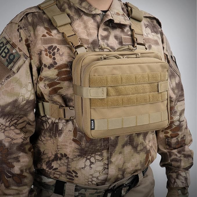 WYNEX Tactical Large Admin Pouch of Double Layer Design, Molle EDC EMT Utility Pouch with Map Sleeve Modular Tool Pouch Large Capacity Flag Patch Included