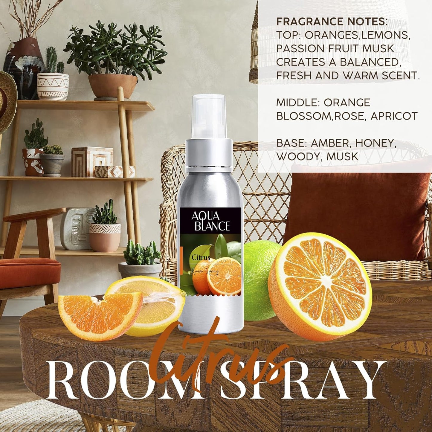 Fragrant Room Spray, Lavender, Vanilla, Citrus, 3 x 3.4 fl oz, Air Fresheners Odor Eliminator for Home, Bathroom, Concentrated Room Spray
