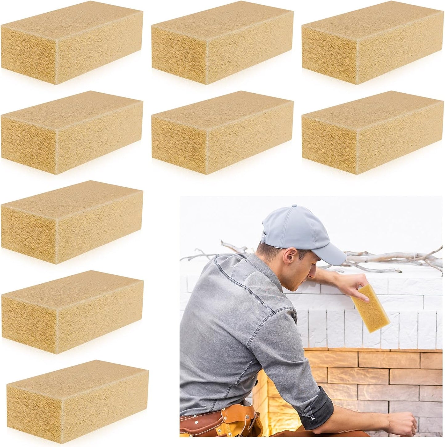 Tessco for you 9 Pcs Reusable Soot Eraser Sponge for Dry Cleaning - Effective Soot Remover for Pet Hair, Dust, and Dirt on Painted Walls, Books, and Car Interiors