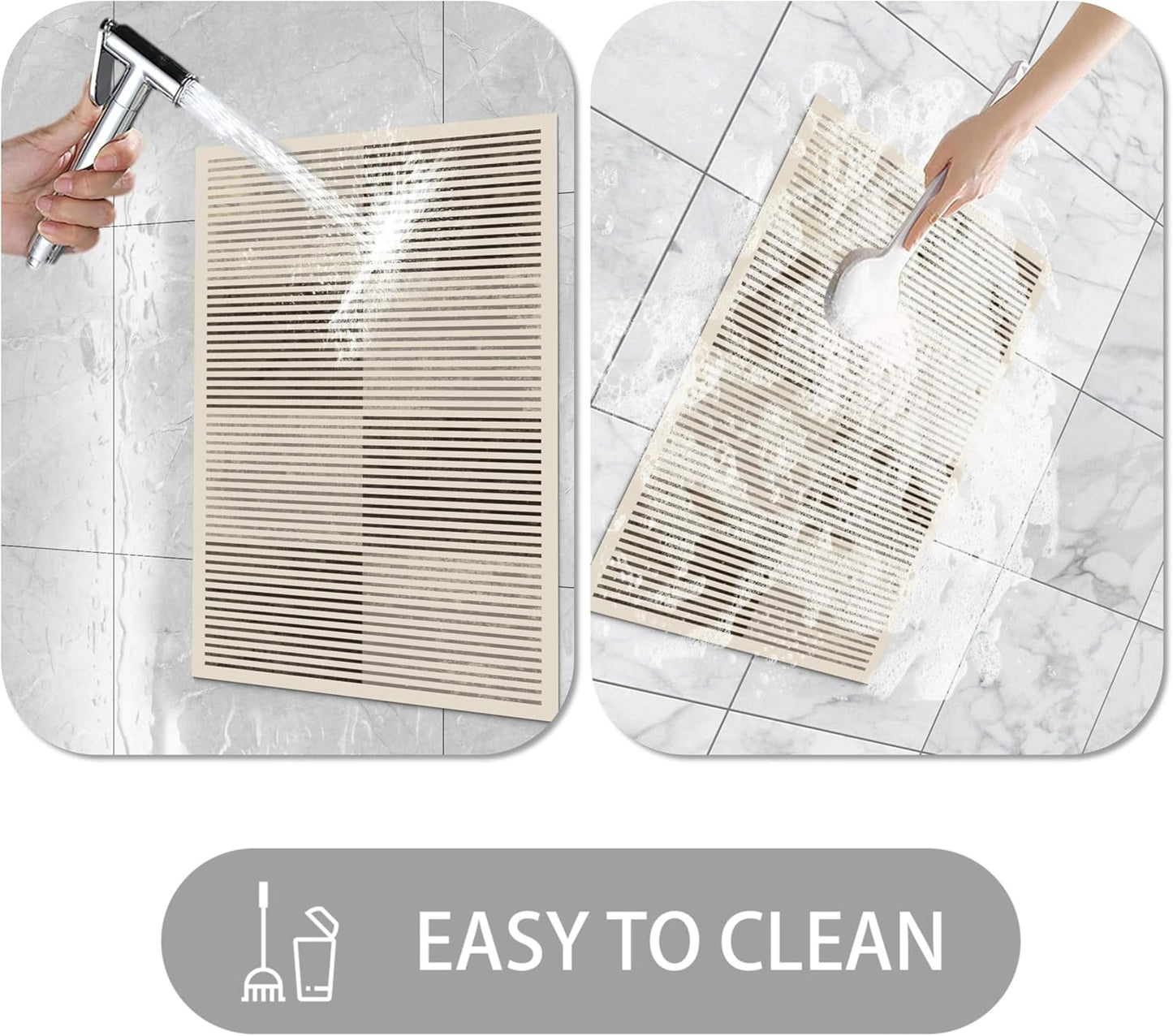 Ultra Thin Door Mat Indoor Entrance, 1/10 in Thin Door Mats for Inside Entry, Non-Slip Rubber Backing Washable Doormat, Fade Resistant, Absorbent, Low Profile Dirt Trapper, 35"X24"