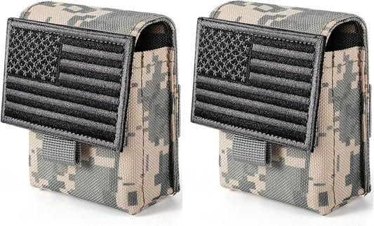 2 Pack Tactical Pouches, Molle EDC Compact Pouch Small Utility Pouch Accessories Battery Cigarette Case Card Holder Lighter Slot Mini Cigar Belt Waist Pack