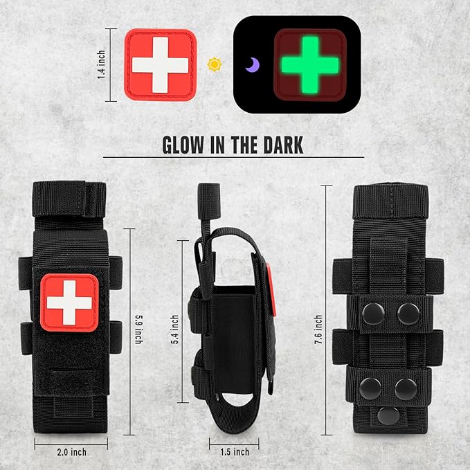 ZZY Tactical Tourniquet Pouch Holder, Molle Medical Shears Pouch EMT Scissors Bag Fit for Tourniquet, EMT Shears, Folding Knife, Outdoor Small Tool Bag Organizer