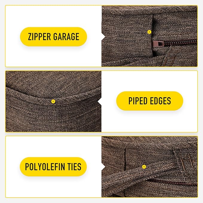 SUNROX Gel Memory Foam Chair Cushions, FadeShield Water-, Stain-Resistant Durable Reversible Seat Cushion Pads with Ties for Indoor/Outdoor Kitchen Dining Office 17"x16" Set of 2, Heather Chestnut