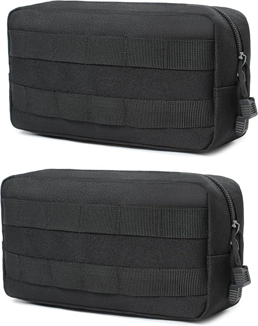 2 Pack Tactical Molle Admin Pouches - Utility Molle Tool Pouch EDC Carry Belt Pouch Horizontal Modular Pouches Phone Pouch for Men,Multi-Purpose Utility Work Organizer Bag