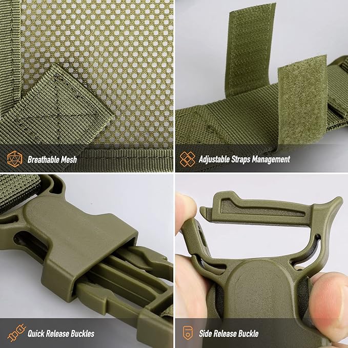 WYNEX Tactical Large Admin Pouch of Double Layer Design, Molle EDC EMT Utility Pouch with Map Sleeve Modular Tool Pouch Large Capacity Flag Patch Included