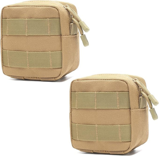 2 Pack Mini Tactical Molle Compact Ammo Pouch - General Purpose Admin Pouches Small Admin Molle Pouches EDC Tool Utility Multi-Purpose Waist Belt Pouch