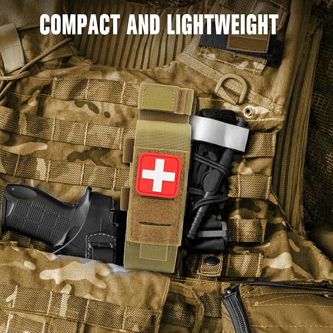 ZZY Tactical Tourniquet Pouch Holder, Molle Medical Shears Pouch EMT Scissors Bag Fit for Tourniquet, EMT Shears, Folding Knife, Outdoor Small Tool Bag Organizer