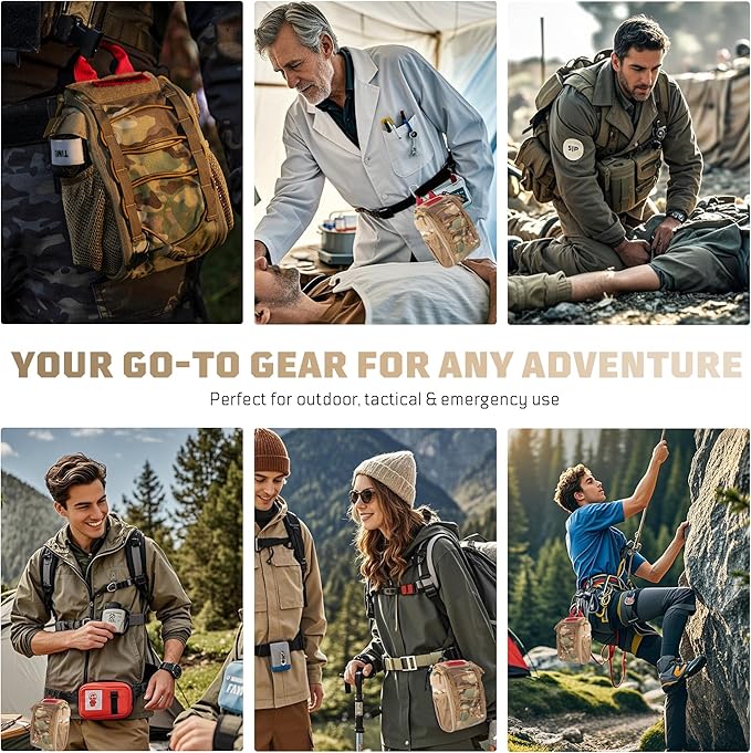 OneTigris IFAK Pouch - Large IFAK Molle Pouch Empty First Aid Bags Only Medical Trauma Kit Bag EMT Pouch MED Waist Bag for Outdoor