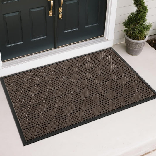 Yimobra Large Door Mat 47x32, All-Weather Waterproof Non-Slip Welcome Matt Outdoor, Heavy Duty Non Slip Doormat for Entryway for Patio and Garage Indoor, Easy Clean, Brown