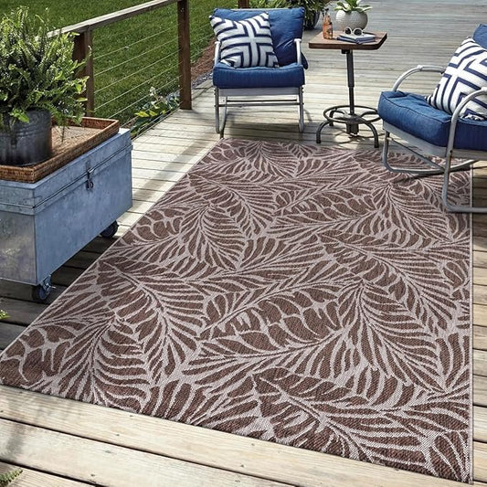 Keen Home Design Terrace Outdoor Area Rug - 9x12 Washable Indoor/Outdoor Rug for Patio, Kitchen, Balcony, Beach, Garden, Deck and Porch, Size: 8'10"x12'