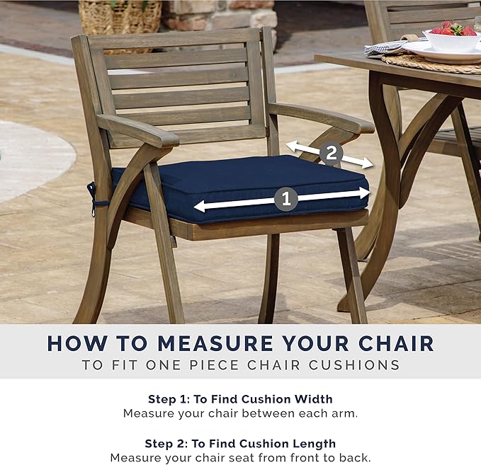 Arden Indoor/Outdoor Seat or Rocking Chair Cushion, 19 x 18, Water Repellent, Rain Proof, Fade Resistant Cushion for Rocking or Dining Chairs Stone Grey Leala