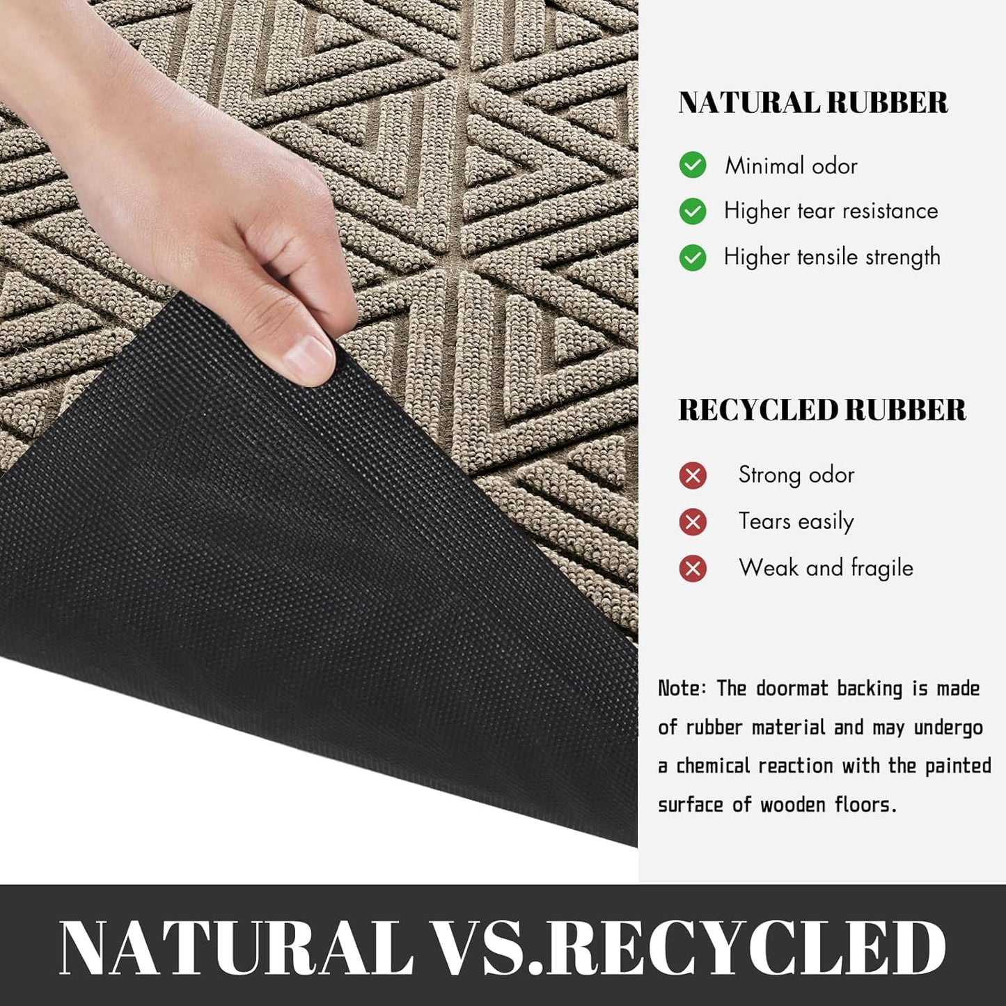 Yimobra Outdoor Mats for Front Door 29.5x17, All-Weather Waterproof Non-Slip Outdoor Door Mat Outside Eentrance, Garage/Patio Entryway Indoor Doormat, Easy Clean, Beige