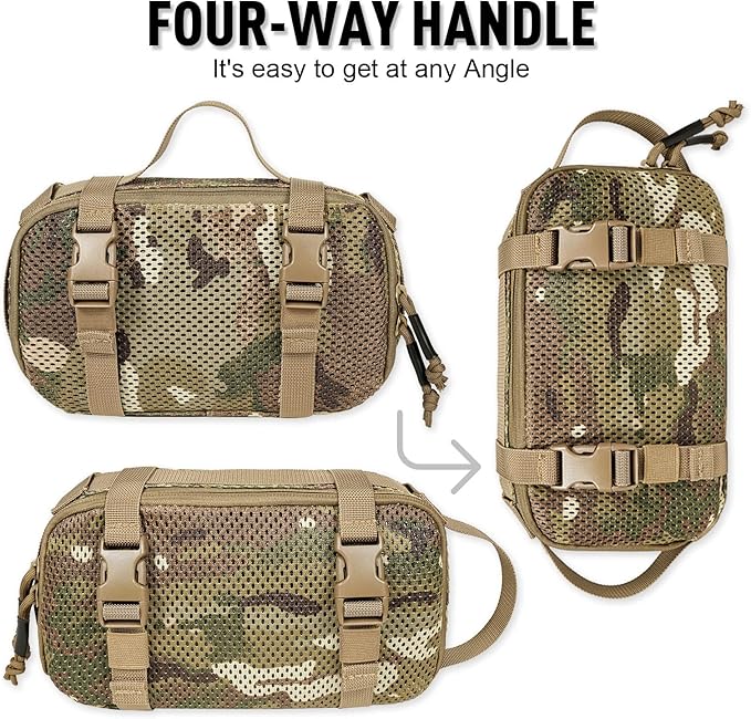4 Set Tactical Packing Cubes ，Compressible Mesh Duffle Storage Bag,Portable Edc Molle Pouch Organizer.