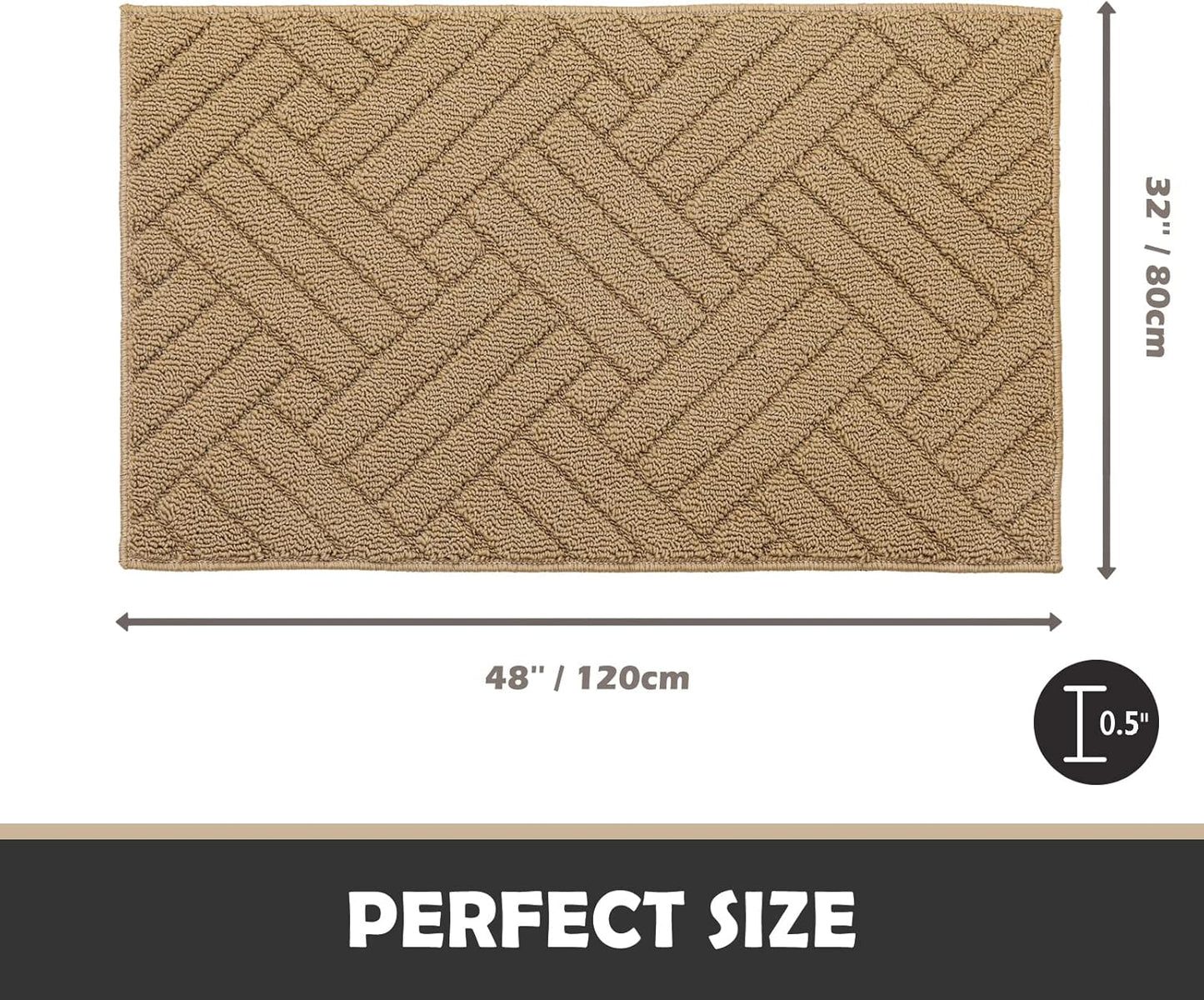 Door Mat Indoor Doormat, Brown Entryway Rug Door Mats Non-Slip Rubber Backing,Heavy Duty Low-Profile Entrance Rugs, Absorbent Resist Dirt Doormats Floor Door mat for Entryway,32"x48"