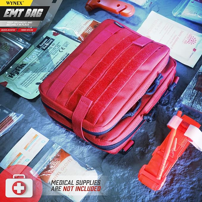 WYNEX Tactical Large Admin Pouch of Double Layer Design, Molle EDC EMT Utility Pouch with Map Sleeve Modular Tool Pouch Large Capacity Flag Patch Included