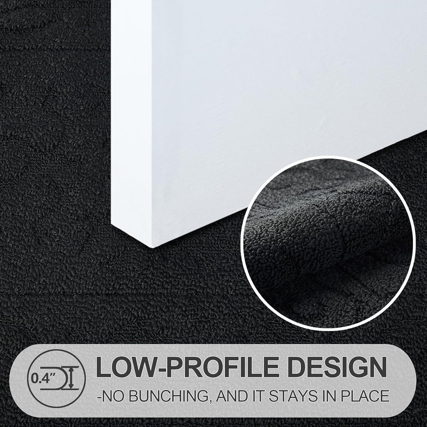 FONEYI Indoor Door Mat 36" x 59", Dirt Trapper Door Mats Non-Slip Entryway Rugs Washable, Absorbent Resist Dirt Welcome Mat, Low Profile Inside Floor Mats for Front Back Door and Entryway, Black