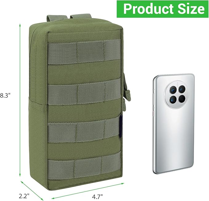 FUNANASUN 2 Pack Molle Pouches Tactical Pouch Small Molle Pouch Compact Water-Resistant EDC Pouch Molle Bag