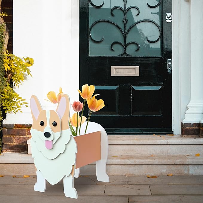 Corgi Dog Planter, Pet Shape Garden Pots Plant Pots for Indoor/Outdoor Gardens Decoration, Cute, Surprise Gifts/Souvenirs for Pet Lovers