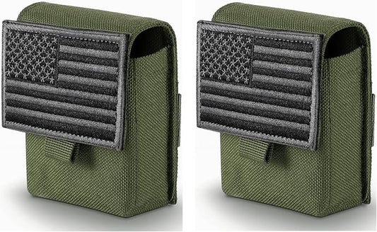 2 Pack Tactical Pouches, Molle EDC Compact Pouch Small Utility Pouch Accessories Battery Cigarette Case Card Holder Lighter Slot Mini Cigar Belt Waist Pack