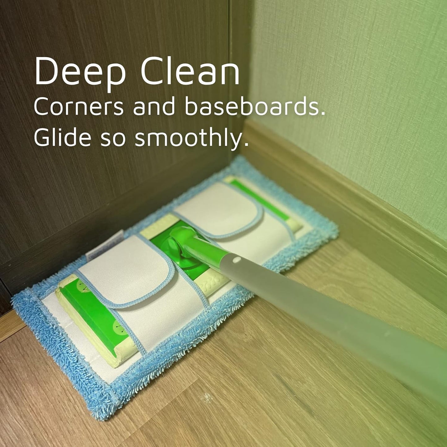 Reusable Mop Pad for Swiffer Sweeper Mop, 12.5'' Microfiber Mop Pad Refill Washable for Hard Floor Baseboard Cleaning, Wet/Dry Cleaning Pad, 4 Pack