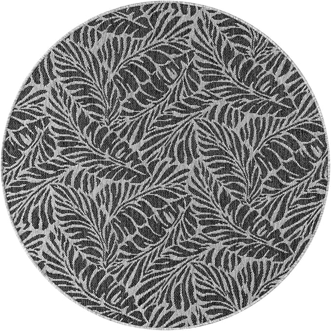 Keen Home Design Terrace Outdoor Round Rug - 5ft Round Washable Indoor/Outdoor Rug for Patio, Kitchen, Balcony, Beach, Garden, Deck and Porch, Size: 5'3" Round