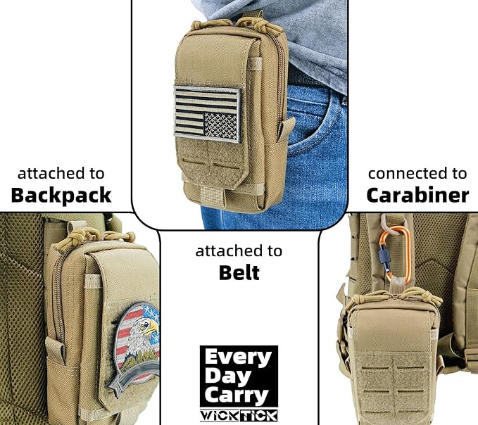 Tactical EDC Pouch, Molle Utility Pouch Gadget Organizer Holder Bag Phone Holster Waist Pack Admin Pouch Tool Pocket for Outdoor Activities, Attached to Backpack/Vest/Belt