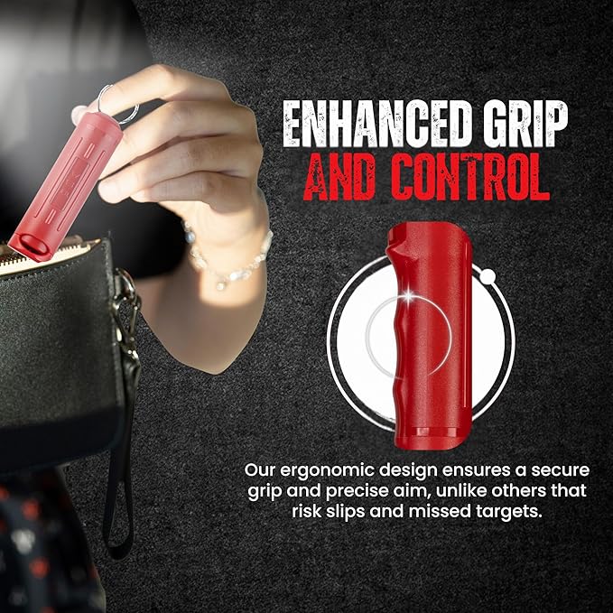 Police Magnum Keychain Pepper Spray Flip Top Safety 2 Pack 1/2oz - Maximum Heat Strength OC with Dye - Tactical Small Compact Case Holder - for Women & Men's Self Defense - Made in The USA