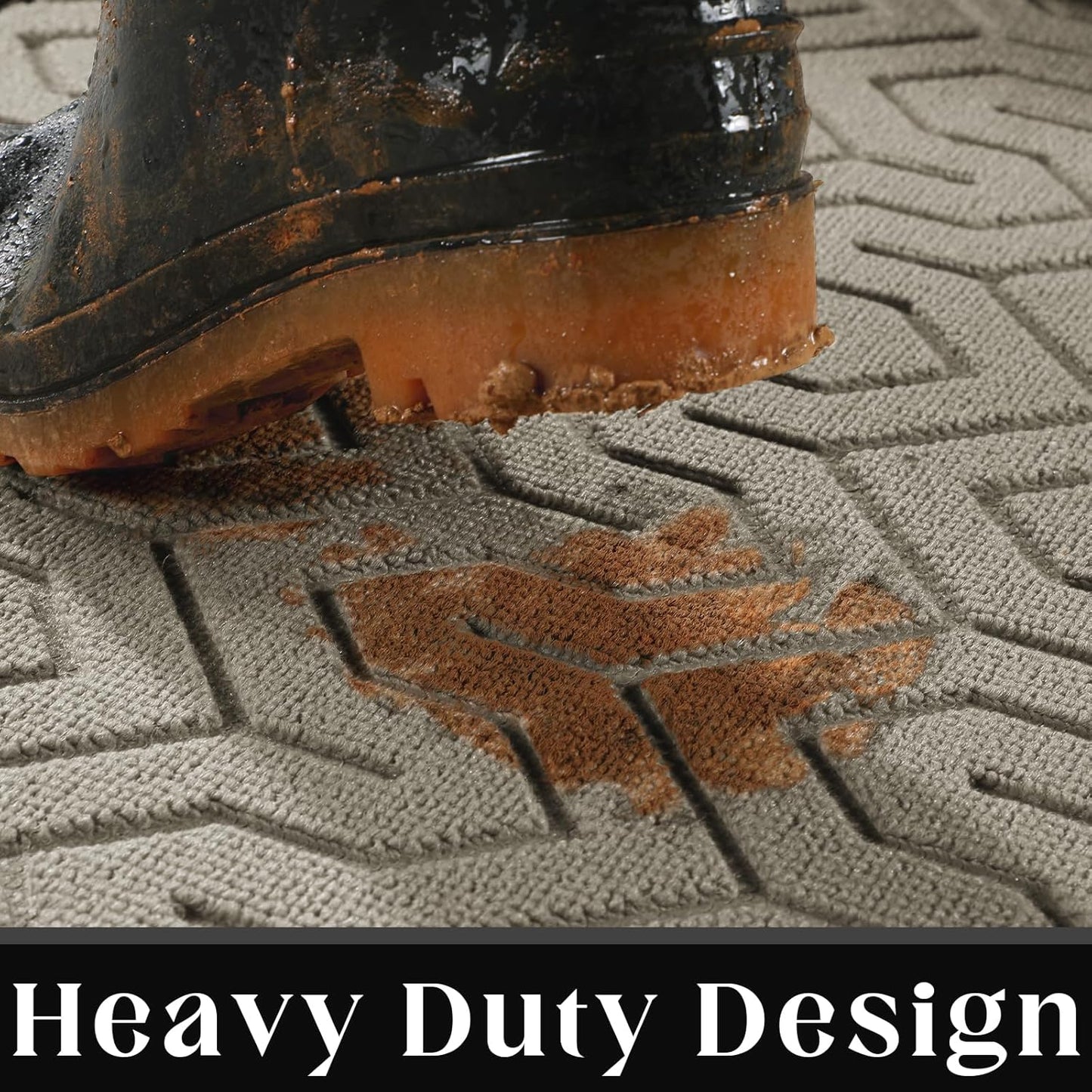 Yimobra Large Door Mat Outside Entrance 47x24, Waterproof Heavy Duty Outdoor Mats for Front Door, Non Slip Rubber Entry Mat for Garage Patio, Easy Clean, Beige