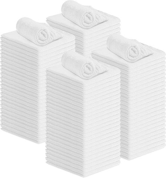 Avalon Towels Cotton Shop Rags – (Pack of 100) Size 12x14 Inches Cleaning Rags – Absorbent Shop Towels and Multipurpose Cleaning Towels for Automobiles, Industries, Garage and Homes (White)