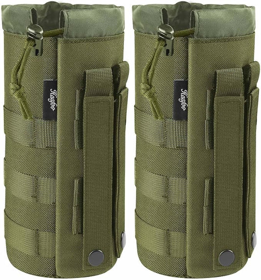 Molle Water Bottle Holder, Upgraded 1000D Nylon Tactical Molle Water Bottle Pouch, Sports Water Bottle Bag Bottom Mesh Lining Hydration Carrier for Camping, Climbing, Hiking and Travelling