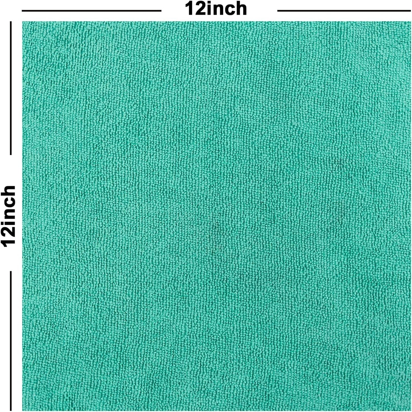 Tricol Clean Profesional Resuable Lint Free Microfiber Edgeless Cleaning Cloth 50PK Cleaning Rags,Absorbent Microfiber Wipes in Dispenser Box for Housekeeping, Car Cleaning（12 * 12 Inches）（ Green 1）