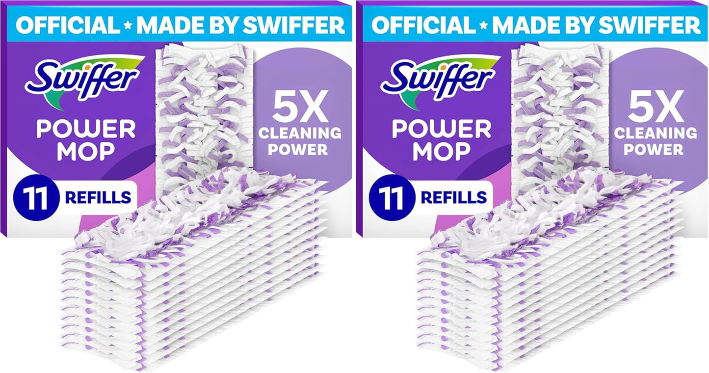 Swiffer PowerMop Multi-Surface Mopping Pad Refills, Made by Swiffer, for Floor Cleaning, 11 Count (Pack of 2)