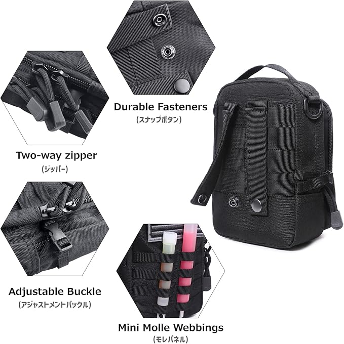 Azarxis Molle Pouches, Tactical Compact EDC Small Utility Pouch Waist Bags Sundries Storage Admin Organize Gear Gadget for Military Backpack