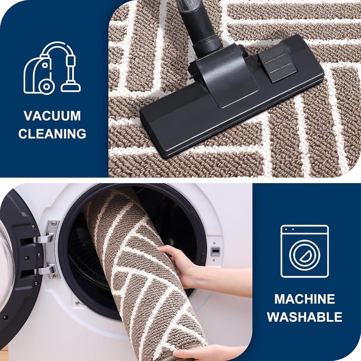 OLANLY Indoor Door Mat, 36x24 Inch, Dirt Resistant and Absorbent, Non-Slip Rubber Backing Floor Mats, Easy Clean Low-Profile Doormat for Entryway, Front Door, and Inside Entrance, Brown