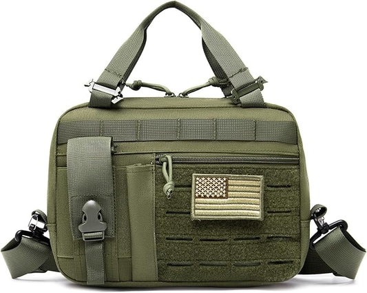 Tactical Molle Admin Pouch of Laser Cut Design,Medical EMT Organizer with Phone Pouch,EDC EMT Pack IFAK Tool Holder with US Patch (Large Green Include Accessories)