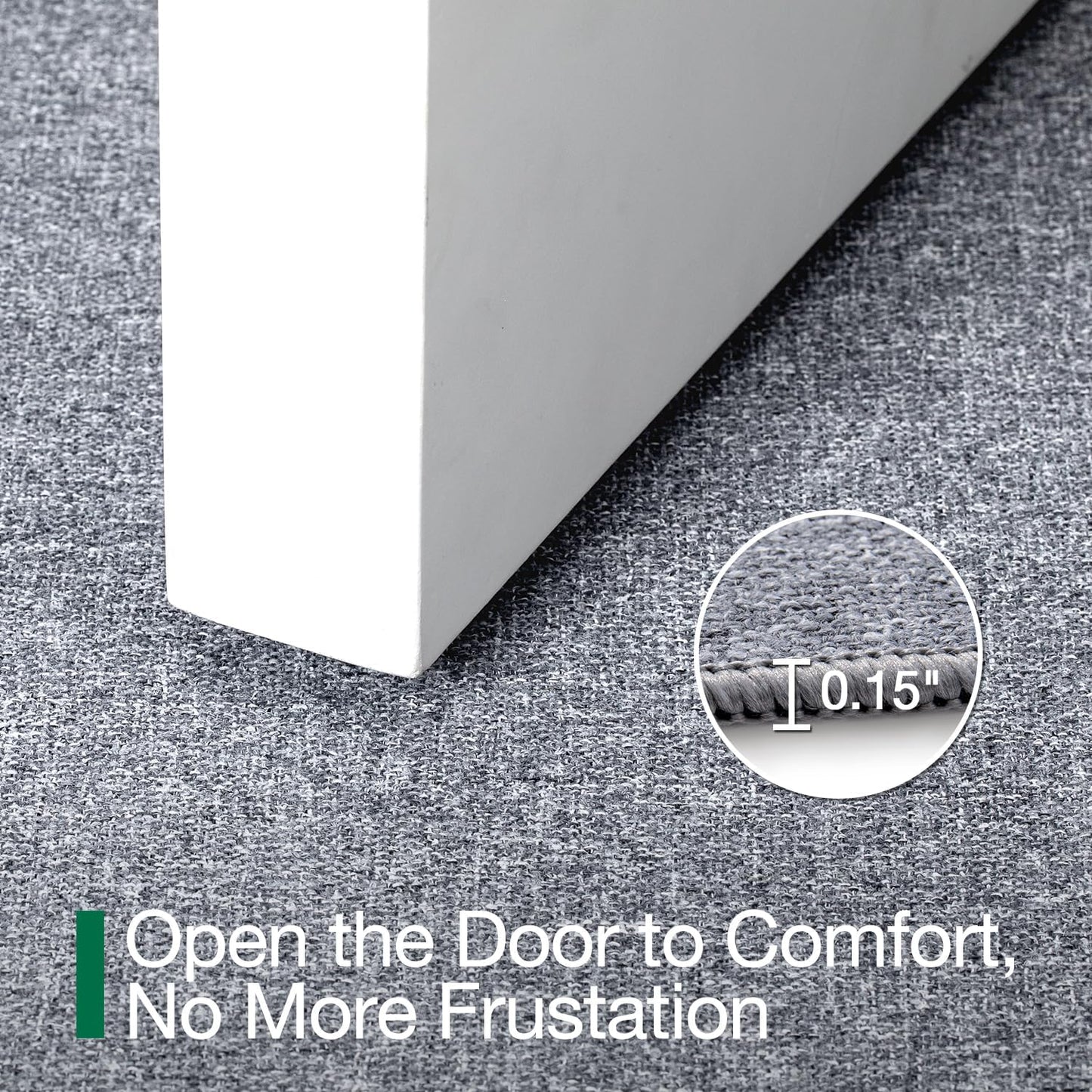 LUMI Ultra Thin Door Mat for Entryway,36"x59" Low Profile Non Slip Rubber Backing Indoor Doormat, Easy Clean Welcome Entrance Mat for Inside House, Patio,Light Grey