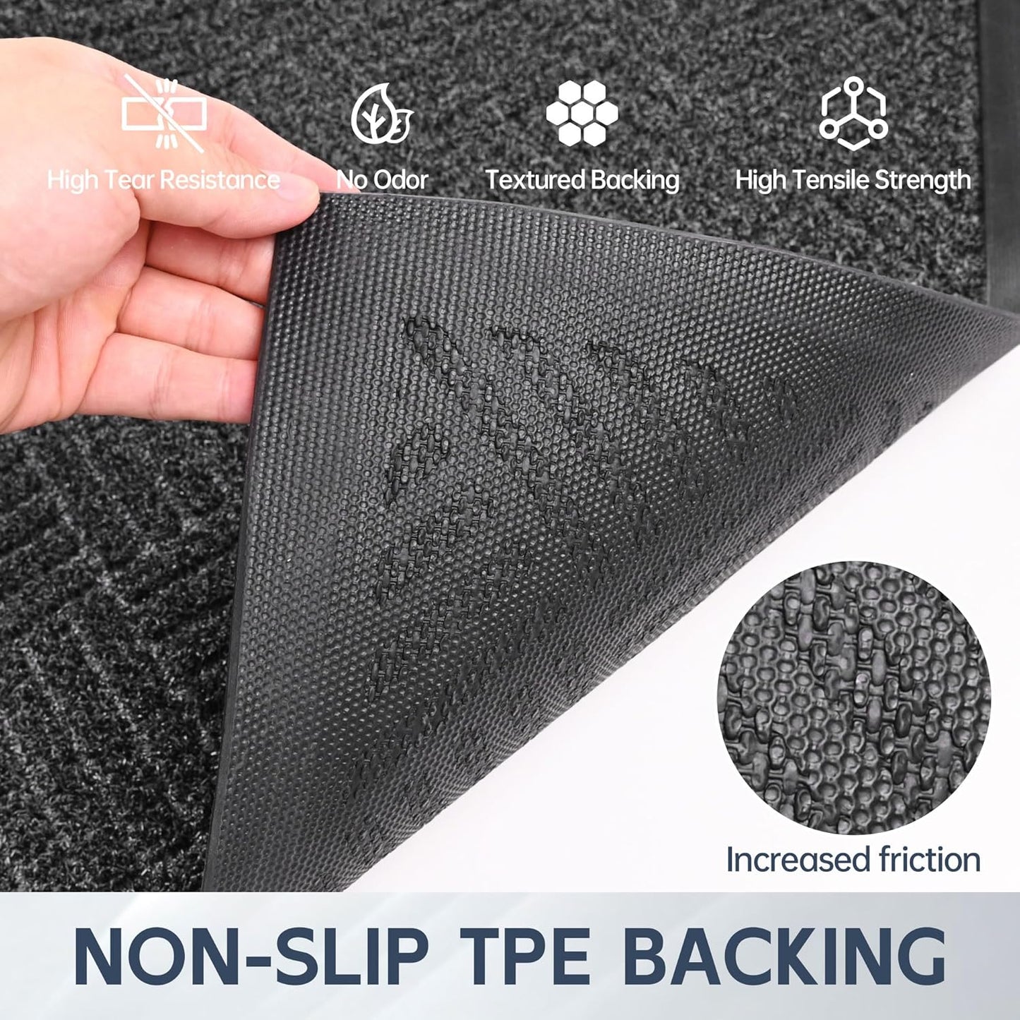 Front Door Mat, 6' x 3' Heavy Duty Indoor Outdoor Doormat, Non-Slip Backing Welcome Mats for Entryway, Low Profile, Commercial Door Mats