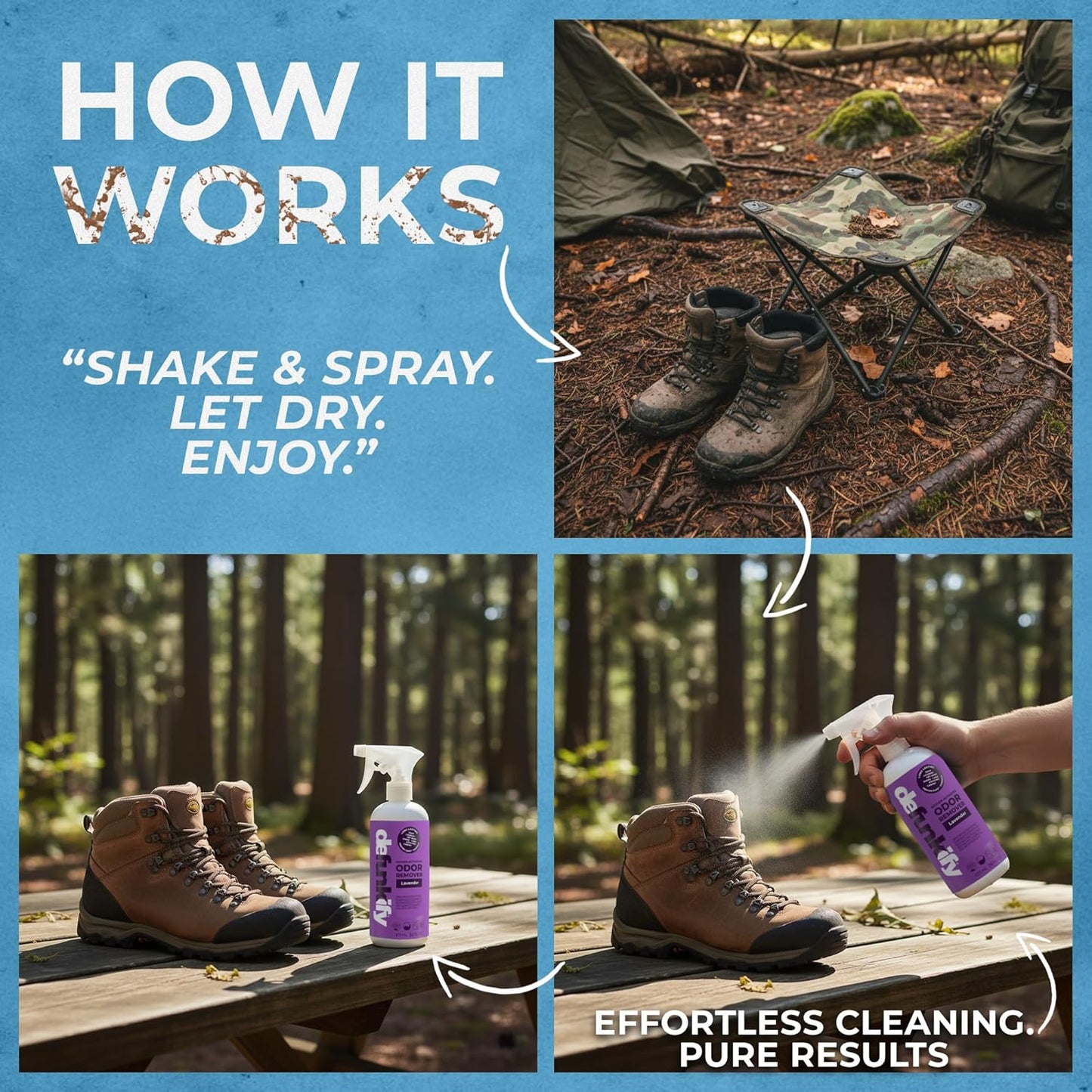 Odor Remover Spray, 16oz (2-Pack). 'Lavender' Essential Oil Odor Eliminator for Strong Odors on Fabric, Shoes, Activewear. 'ProvenSafe' Deodorizer for Pets, Kids & Sensitive Gear w/Ionic Silver