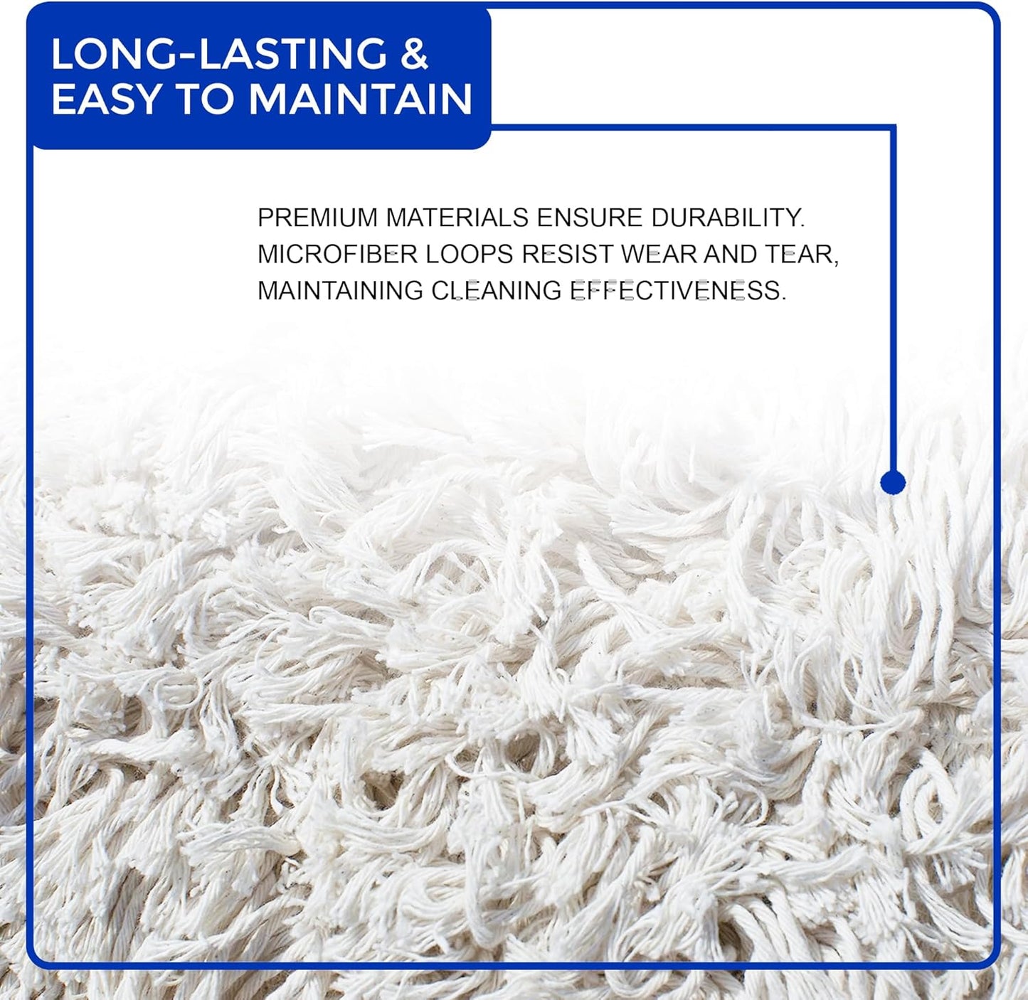 Nine Forty Industrial-Grade 48x5 Cotton Dust Mop Head Refills, Perfect Replacement for Busy Home, Gym, Industrial and Commercial Spaces, Heavy-Duty Mop for Janitorial & Housekeeping Needs - 1 Pack