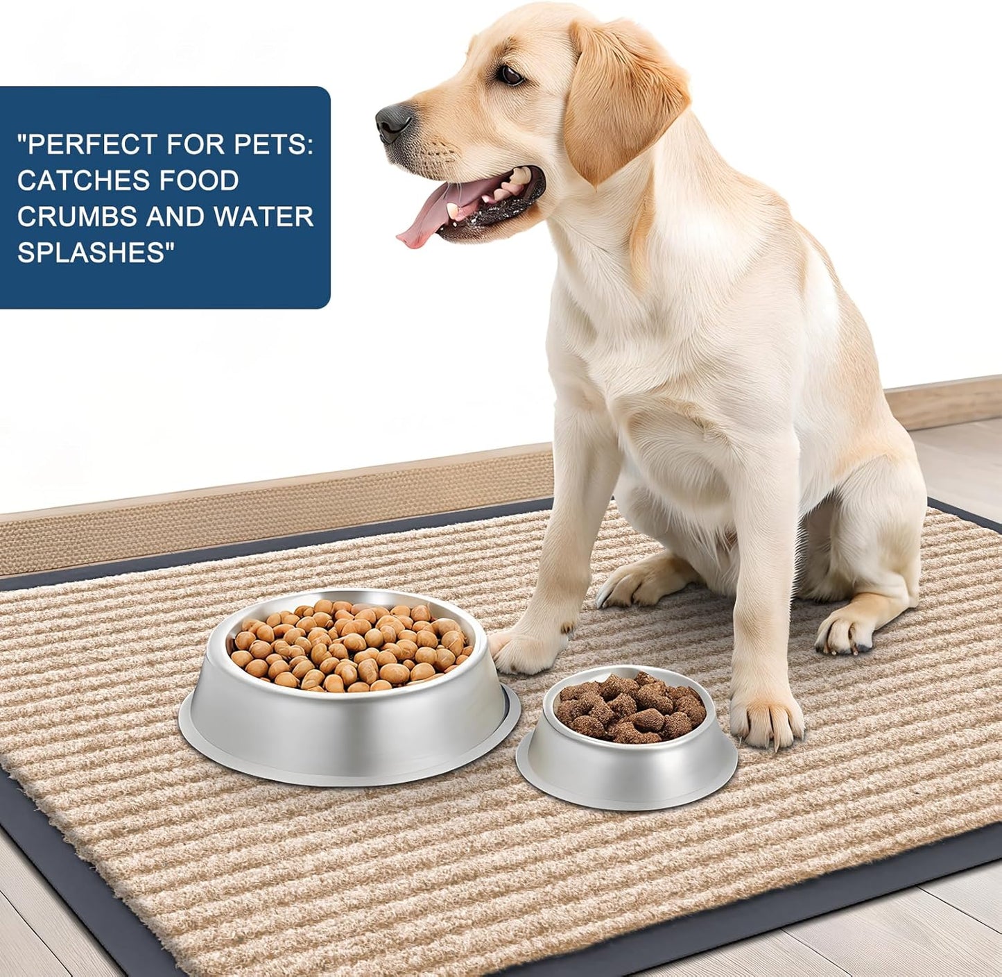 OLANLY Front Door Mat Indoor Outdoor Entrance, Waterproof Heavy Duty Doormat, Fade Resistant, Low Profile, Easy Clean Patio Porch Welcome Floor Mats for Entry, 71x47, Beige