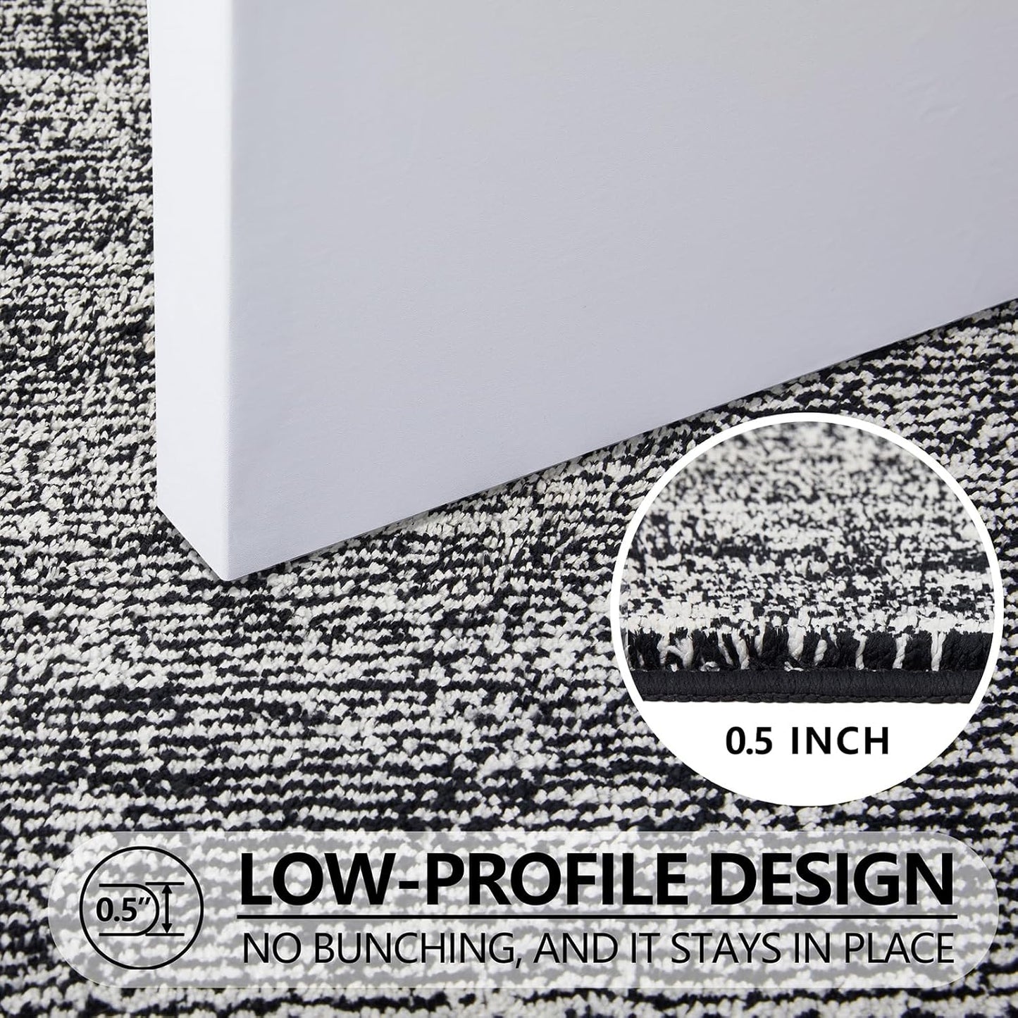 REFETONE Indoor Doormat, Front Door Mat 32"x48" Absorbent Rubber Backing Non Slip Back Door Mats, Washable Low-Profile Inside Floor Mat Door Rugs for Entryway, Resist Dirt Mud Mat for Dogs, Black