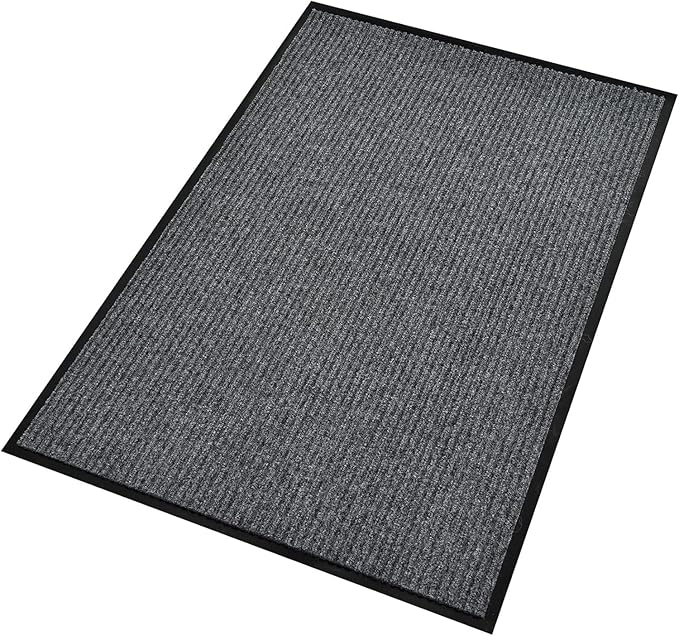 Profile Rubber Door Mat, 72x48inch, Heavy Duty, Entrance Doormat, Indoor and Outdoor, Waterproof, Easy Clean Shoe Scraper, Home Rug Welcome Mats for Entryway, Patio, Porch(Light Grey)