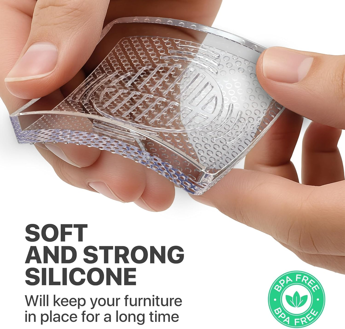 X-Protector Furniture Cups - 4 PCS 3" - Non Slip Furniture Pads for Hardwood Floors - Transparent Floor Protectors - Bed Stoppers to Prevent Sliding - Keep Furniture from Sliding on Floor! (Square)