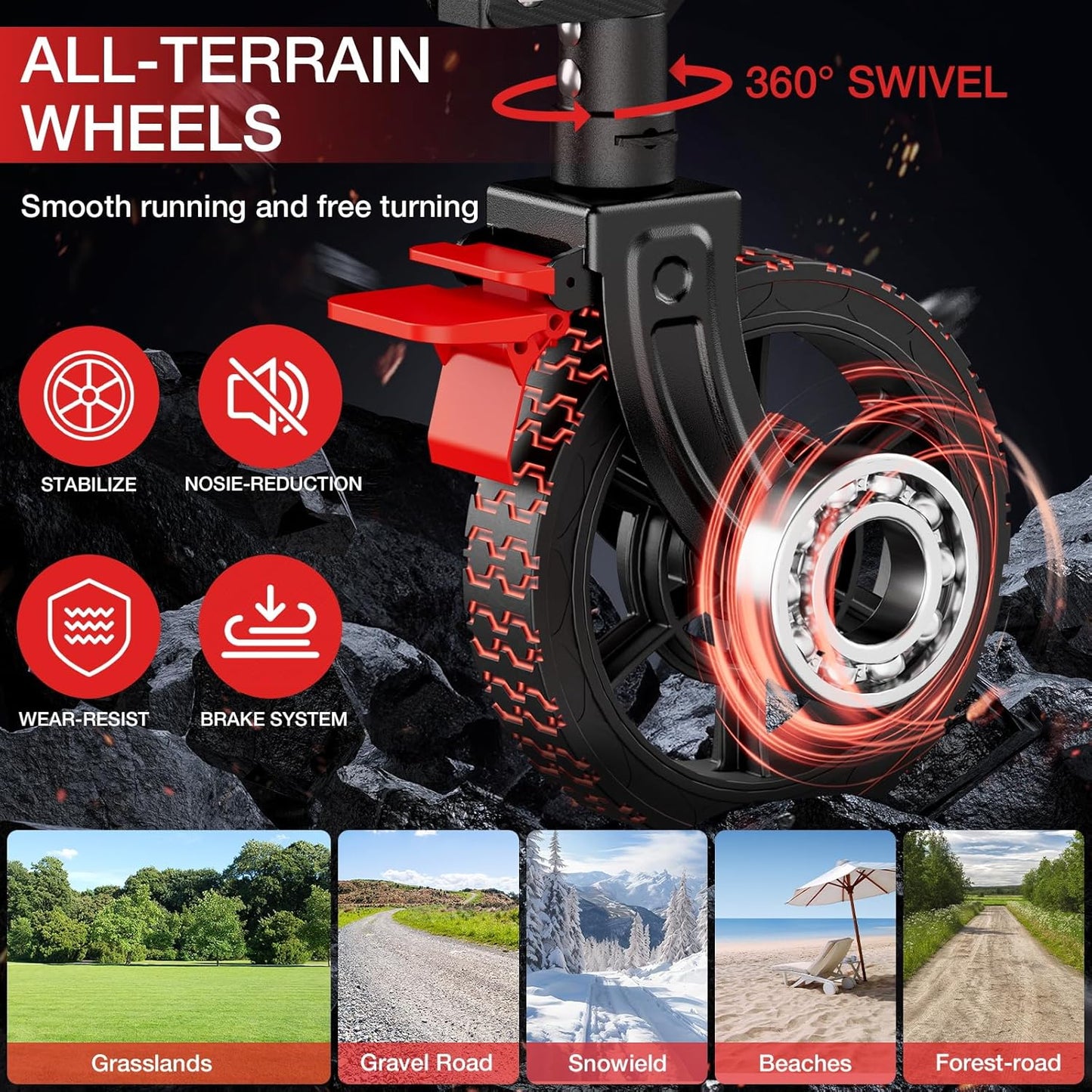 Collapsible Wagon Cart Heavy Duty Utility Carts with All Terrain Wheels for Garden, Grocery, Camping, Sports, Shopping, and Outdoor Use - 360lbs Capacity, Foldable, Portable, 145L Large Wagon