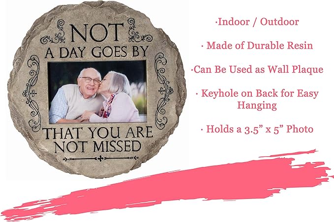 Spoontiques - Garden Décor - Memory Grandpa Stepping Stone - Decorative Stone for Garden