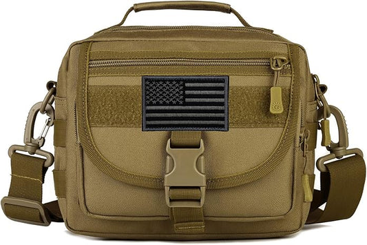 Protector Plus Tactical Messenger Bag Men Small Military MOLLE Crossbody Pack (Patch Included)